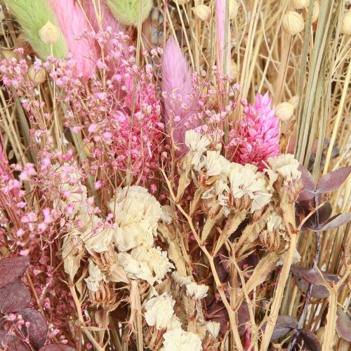 Product Dried Flower Bouquet Pink Green Lagurus Eucalyptus 150g