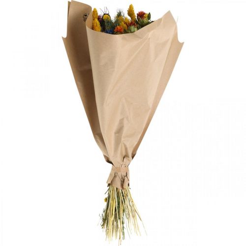 Product Dried flower bouquet, colorful cottage garden decoration, 58cm long