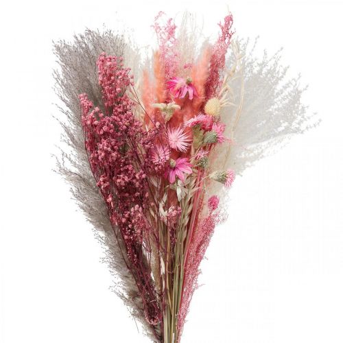 Bouquet of dried flowers pink white phalaris masterwort 80cm 160g