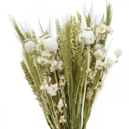 Bouquet of dried flowers straw flowers grain poppy capsule dry grass 50cm