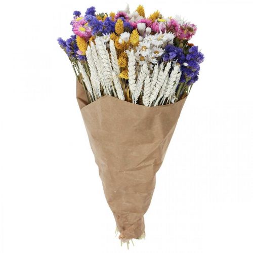 Floristik24 Dried flower bouquet straw flowers sea lavender phalaris grain 55cm