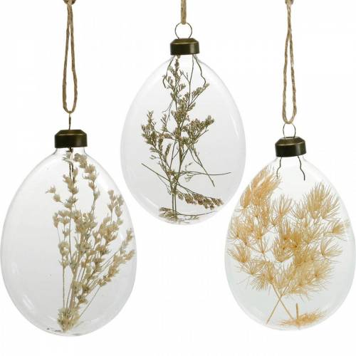 Floristik24 Dry grasses in a flacon to hang three-colored dry decoration glass 3pcs