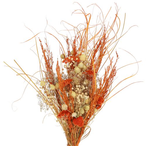 Product Decorative dried bouquet &quot;Thistle &amp; Yarrow&quot; Orange-Natural in Bleached, 55cm, 150g - Country House Style