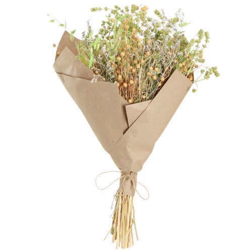 Floristik24 Dried Bouquet Teasel Oat Flax Mint Natural White 40cm 80g