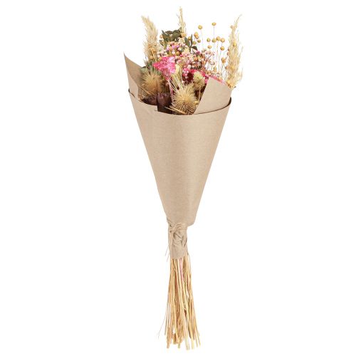 Floristik24 Dried Bouquet Lotus Flax Thistle Pink Cream 50cm 100g