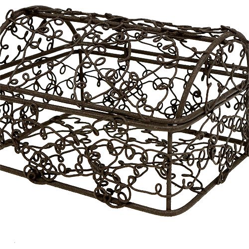 Floristik24 Wire chest 7.5cm x 10cm / 9cm x 12cm brown set of 2