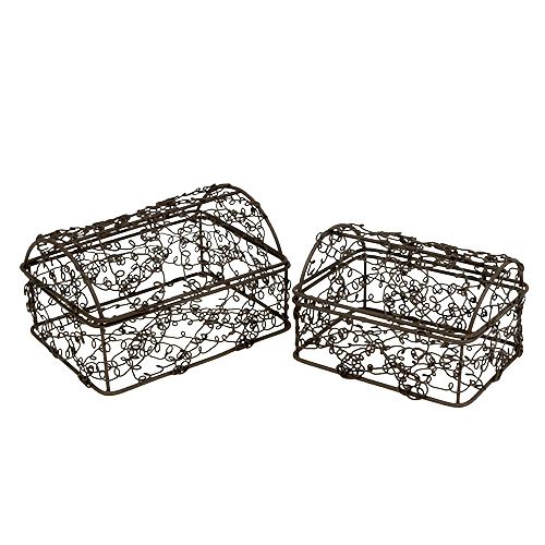 Floristik24 Wire chest 7.5cm x 10cm / 9cm x 12cm brown set of 2