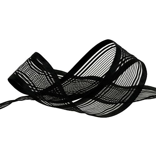 Product Tulle ribbon, black mourning ribbon 50mm