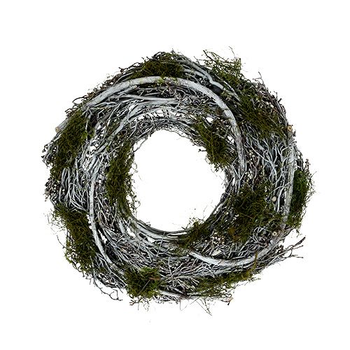 Floristik24 Door wreath with moss Ø28cm gray, green