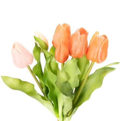Artificial tulips for spring decoration, living room and kitchen, with lifelike appearance, 30cm, 7 pieces
