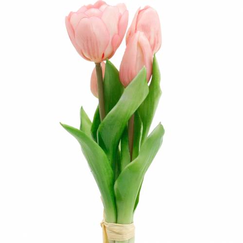 Floristik24 Tulip Bunch Real Touch Artificial Flowers Artificial Tulips Pink