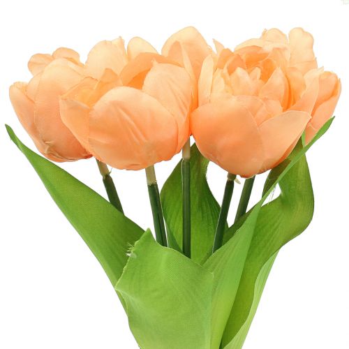 Floristik24 Tulip artificial peach 26.5cm 5pcs