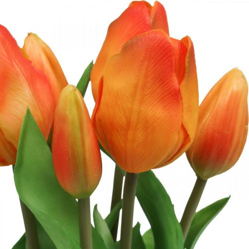 Floristik24 Artificial tulip orange artificial flower bouquet 38cm 7pcs