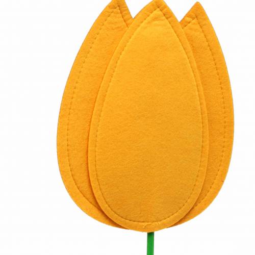 Floristik24 Felt flower tulip yellow H68cm
