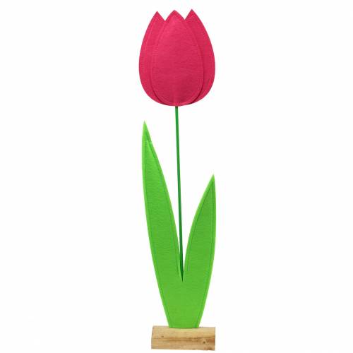 Floristik24 Gigantic felt flower tulip green, pink 19.5cm x 24cm H88cm shop window decoration