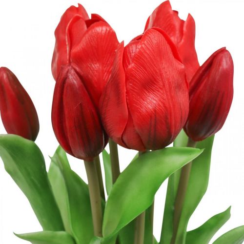 Product Tulip red artificial flower tulip decoration Real Touch 38cm bundle of 7 pieces