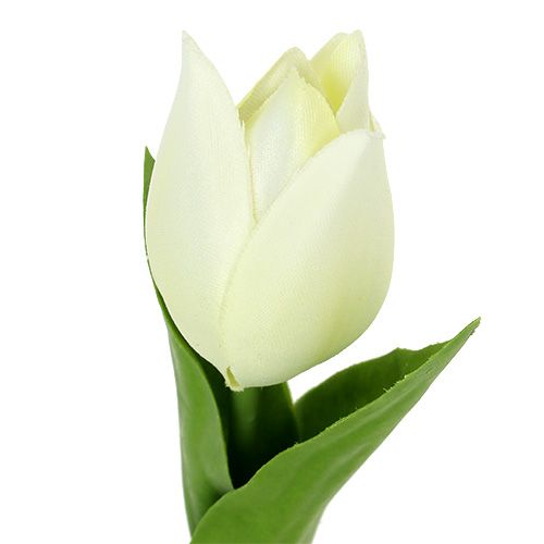 Floristik24 Spring decoration, artificial tulips, silk flowers, decorative tulips green/cream 12 pieces