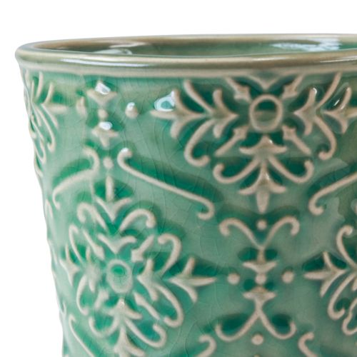 Product Planter ceramic crackle glaze green Ø11cm H11cm 3pcs
