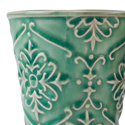 Product Planter Ceramic Craquelé Glaze Green Ø7cm H8cm 4 pcs