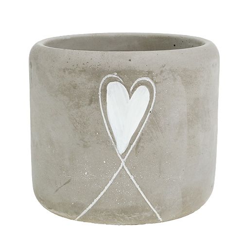 Concrete planter with heart Ø11cm H10cm 5pcs