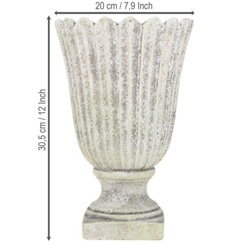 Product Planter Flower pot Antique Cast stone Grey Ø20cm H30.5cm