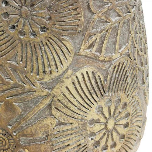 Floristik24 Planter gold flowers ceramic flower pot Ø17cm H19cm