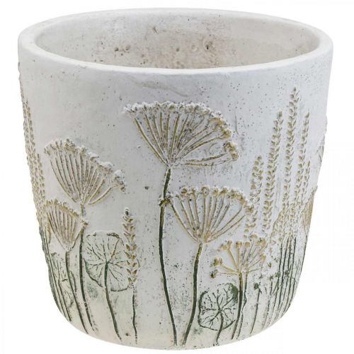 Product Planter Large Flower Pot Ceramic White Gold Ø20.5cm H20cm