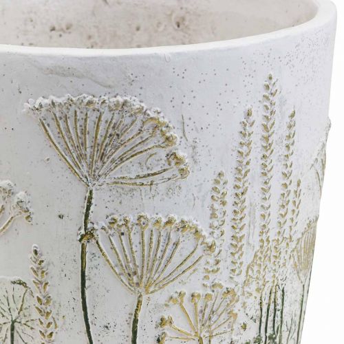 Floristik24 Planter Large Flower Pot Ceramic White Gold Ø20.5cm H20cm