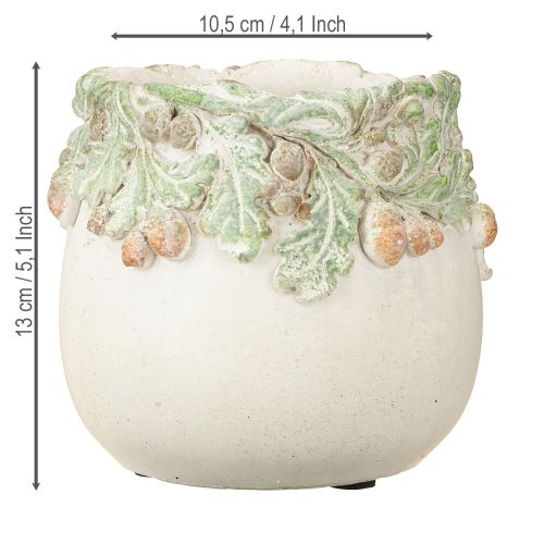 Product Planter Autumn Acorns Plant Pot Cast Stone Ø14.5cm H13cm