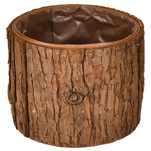 Floristik24 Plant pot wooden round plant pot pine bark Ø15cm H12.5cm