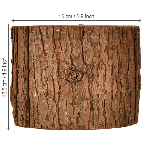 Floristik24 Plant pot wooden round plant pot pine bark Ø15cm H12.5cm