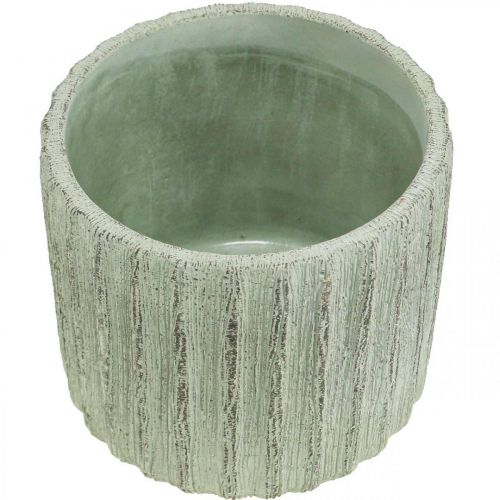 Floristik24 Planter Ceramic Green Retro Striped Ø12.5cm H11.5cm