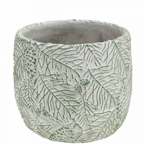 Floristik24 Planter ceramic green white gray fir branches Ø13.5cm H13.5cm