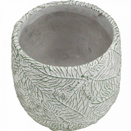 Floristik24 Planter ceramic green white gray fir branches Ø12.5cm H12cm