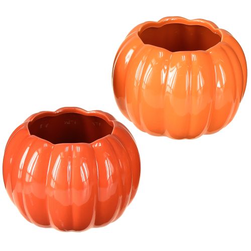 Floristik24 Planter ceramic pumpkin orange assorted Ø14cm H10cm 2 pcs