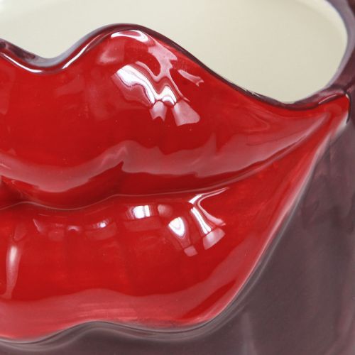 Floristik24 Planter Ceramic Kiss Mouth Vase Pink Purple Ø14.5cm 2pcs