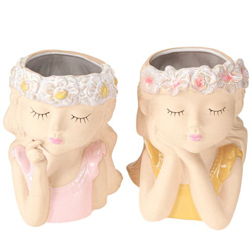 Planter Ceramic Dreaming Girl Assorted H19.5cm 2pcs