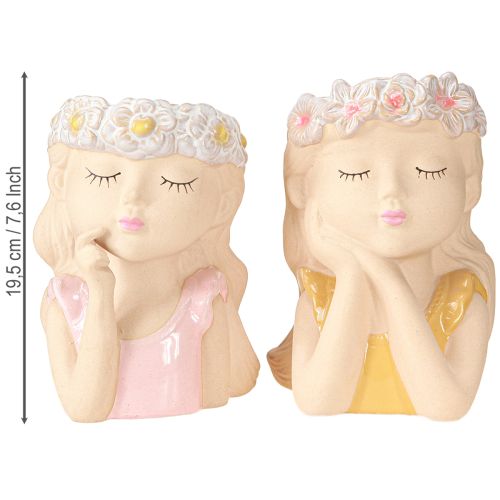Product Planter Ceramic Dreaming Girl Assorted H19.5cm 2pcs