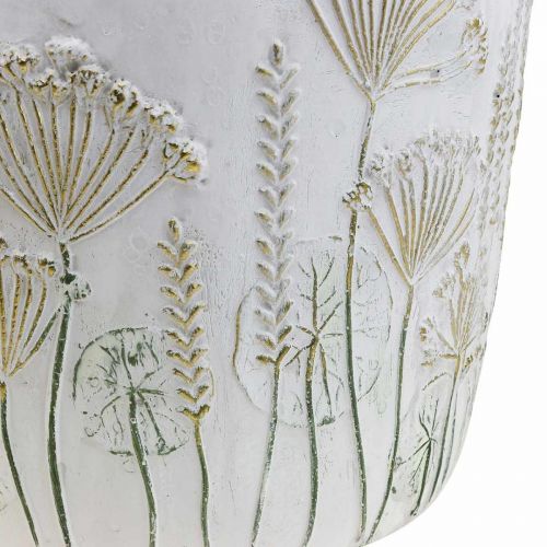 Floristik24 Planter Ceramic White Gold Flower Pot Ø17.5cm H16.5cm
