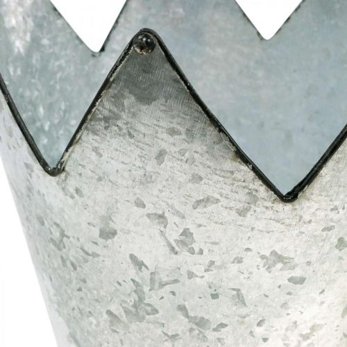 Planter crown metal decoration zinc Ø21.5/19.5/17cm set of 3