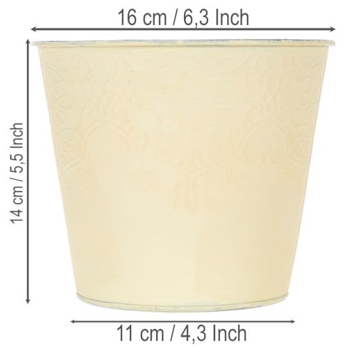 Product Metal planter, pastel yellow, Ø16cm H14cm