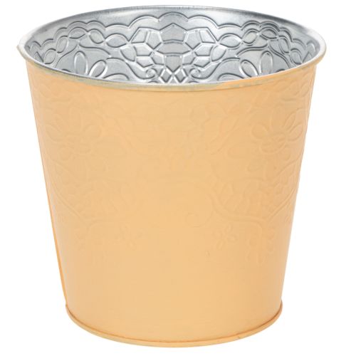 Floristik24 Metal planter, pastel orange, Ø13.5cm H12.5cm