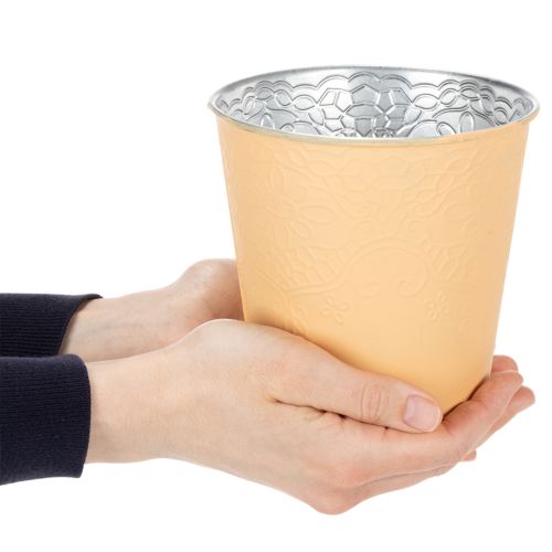 Product Metal planter, pastel orange, Ø13.5cm H12.5cm