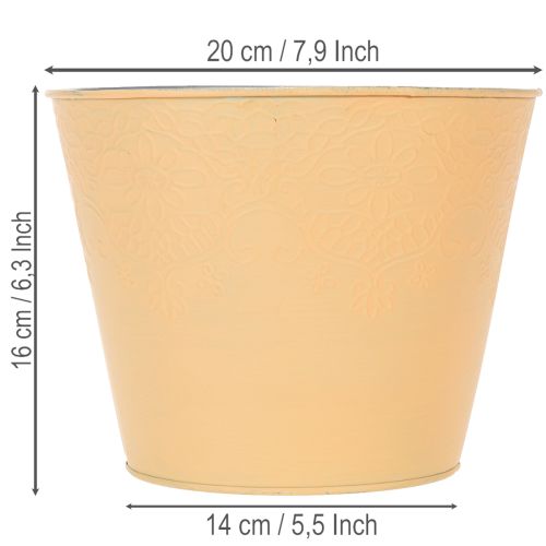 Product Metal planter, pastel orange, Ø20cm H16cm