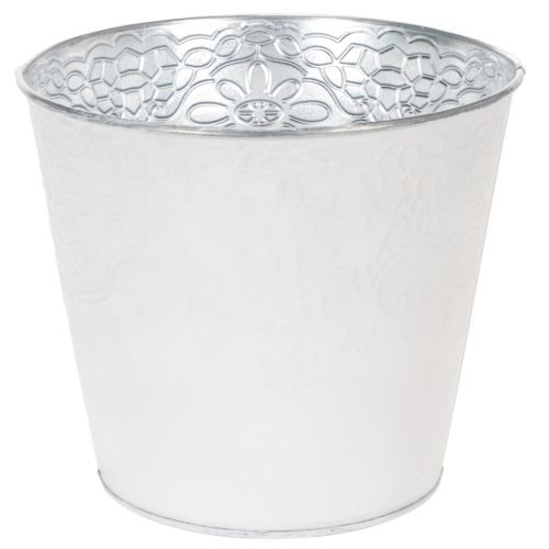Floristik24 Metal planter, pastel white, Ø16cm H14cm