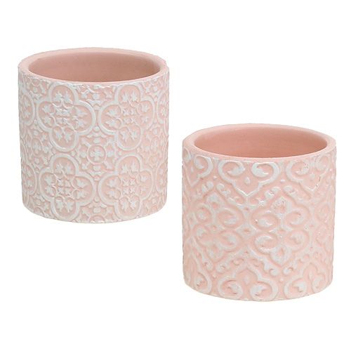 Floristik24 Flower pot with pattern pink Ø7cm H6.5cm 12pcs