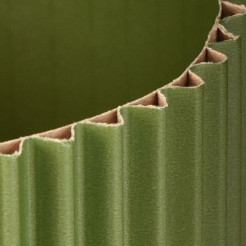 Product Paper Plant Pot Grooved Dark Green Ø13cm H12cm 4 pcs