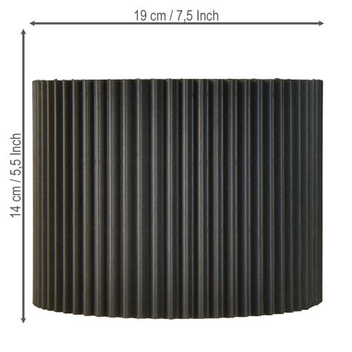 Product Planter Paper Flowerpot Black Ø19cm H14cm 3 pcs