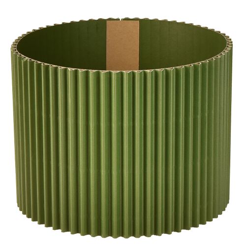 Floristik24 Paper Plant Pot Grooved Dark green Ø19cm H14cm 3 pcs