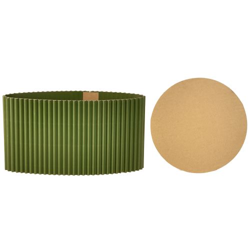Product Paper Plant Pot Grooved Dark green Ø19cm H14cm 3 pcs
